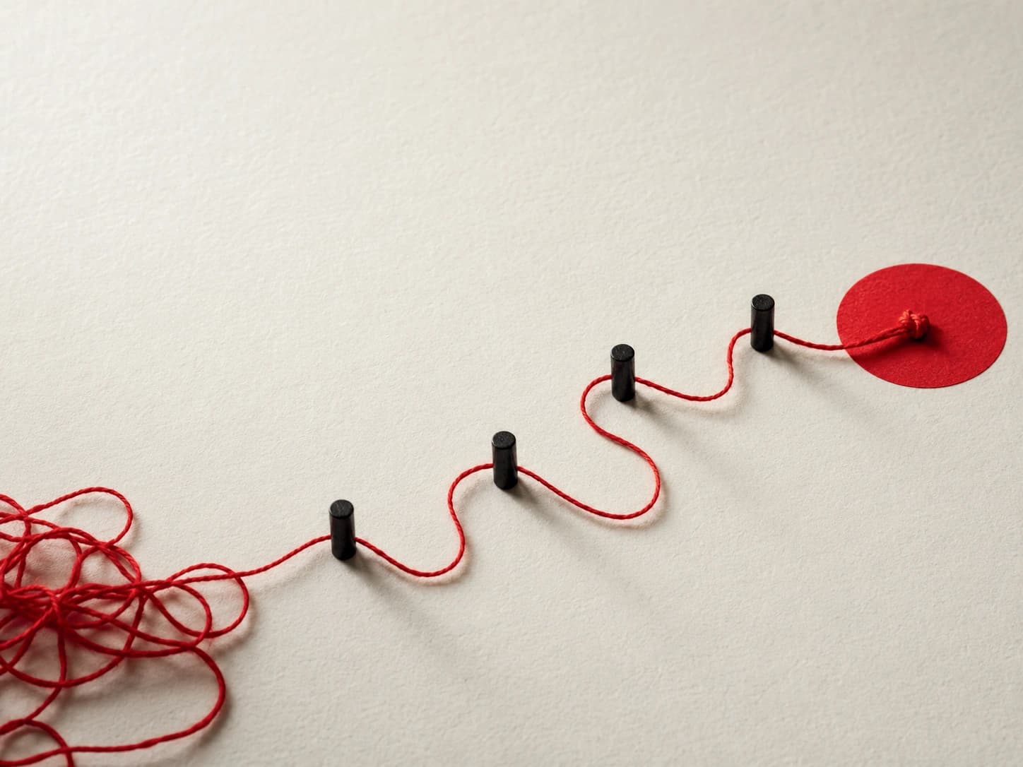 Il percorso del filo rosso fra i punti di passaggio della strategia